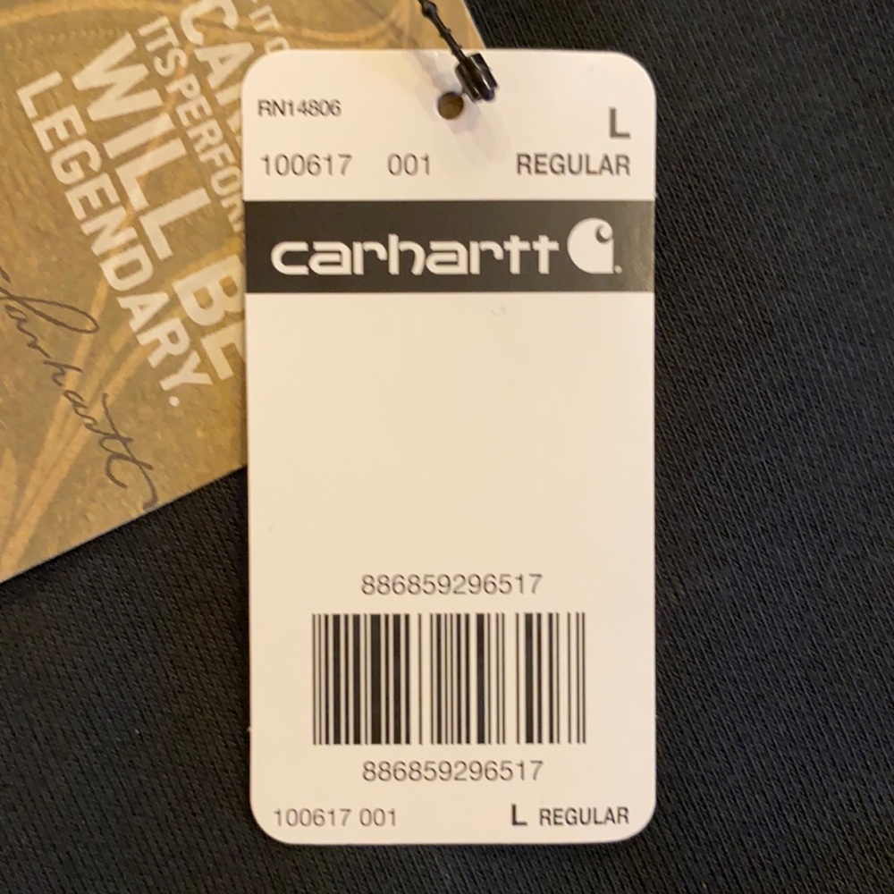 Carhartt Men’s 1/4 Zip Hoodie Large Black - Picture 8 of 11